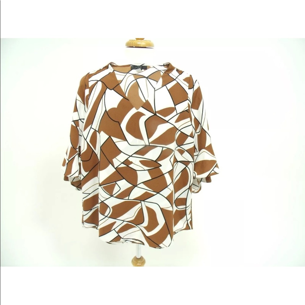 Alfani Printed Blouse with Bell 3/4 sleeves Size 8